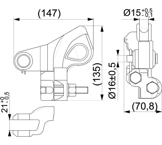Зажим анкерный ЭНЕРВИК /ENSTO SO85R (SO85) СИП-3 (AAAC 25 - 120 мм²) (1 шт.) SO85R-1