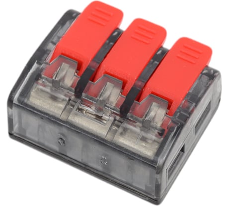 Строительно-монтажная клемма APEX СМК 221-413 3 отверстия 0,2-4,0 мм2 блистер (уп. 5 шт.) ES41215