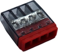 Строительно-монтажная клемма APEX СМК 2273-244 (с пастой) 4 отверстия 0,5-2,5 мм2 блистер (уп. 5 шт.) ES41520