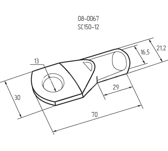 Кольцевой наконечник REXANT НК, d13 мм, 150 мм2, ТМЛ 150-12 25 шт 08-0067
