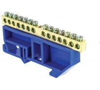 Шина EKF "0" N, 14 отверстий латунь синий изолятор на DIN-рейку PROxima sn0-125-14-d