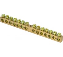 Шина EKF PEN, "ноль-земля" 14 отверстий латунь крепеж по центру PROxima (10 шт) sn0-125-14-c