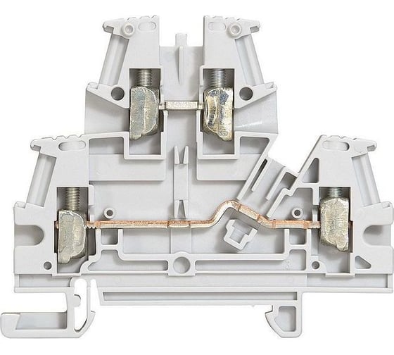 Винтовая клемма двухполюсная двухъярусная Legrand Viking 3 шаг 6 мм серый 037168 1