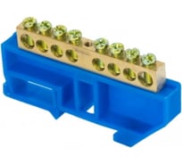 Шина EKF "0" N 8 отверстий, латунь, синий изолятор, на DIN-рейку 20 шт PROxima sn0-125-8-d