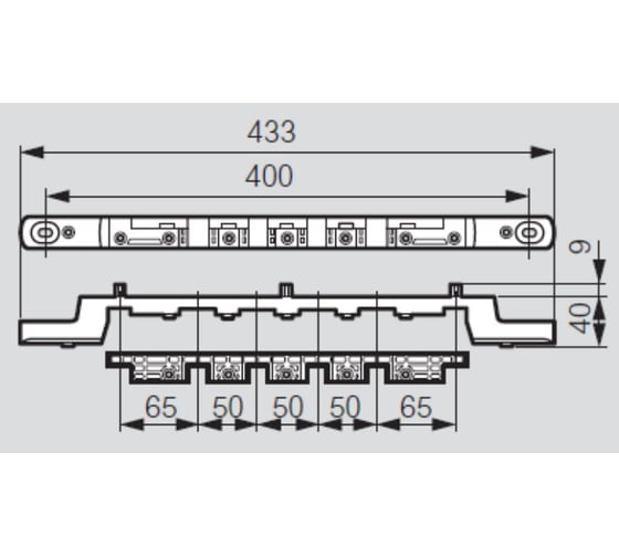 Шинный плоский Суппорт Legrand 400A 339901