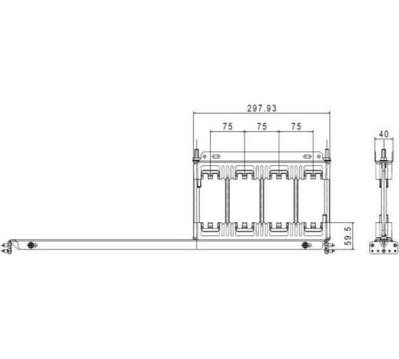 Шинный плоский суппорт Legrand медь Alu D75 800мм 339922