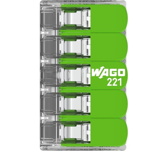 Соединительная клемма WAGO (221-425) 5-ти проводная 3 шт. блистер 50289