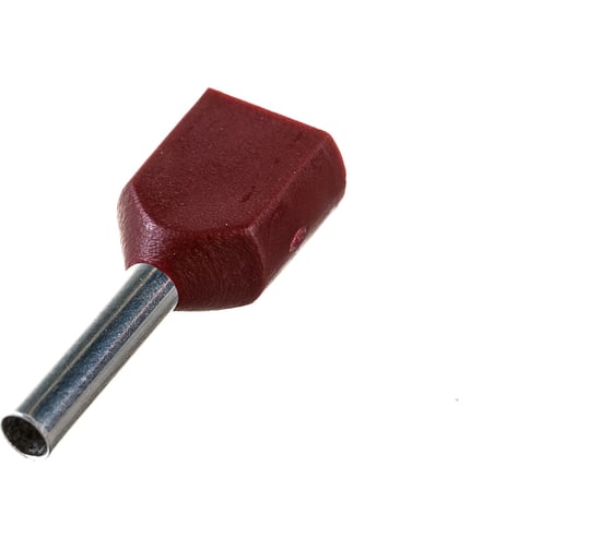 Наконечник IEK НШвИ, 2x0,75-8 мм2, темно-красный, ИЭК, НГИ2, 100 шт, UTE10-D75-100