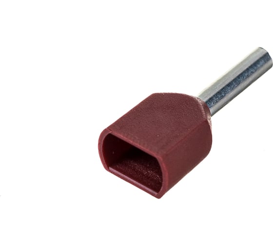 Наконечник IEK НШвИ, 2x0,75-8 мм2, темно-красный, ИЭК, НГИ2, 100 шт, UTE10-D75-100