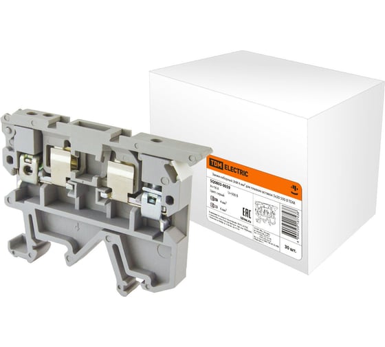 Наборный зажим TDM ELECTRIC ЗНИ 4мм2, для плавких вставок 5х20, 500В SQ0803-0059