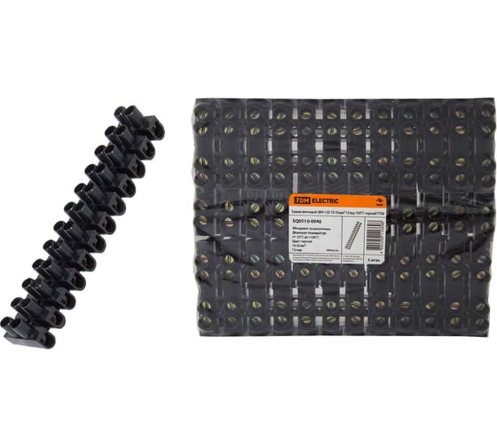 Винтовой зажим TDM ELECTRIC ЗВИ-150, полипропилен, 10-35мм2, 12пар, 100С, черный SQ0510-0040