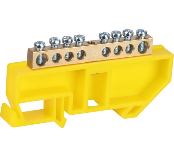 Шина ЭРА NO-224-89 PE земля на DIN-изоляторе ШНИ-6x9-8-Д-желтый Б0062959