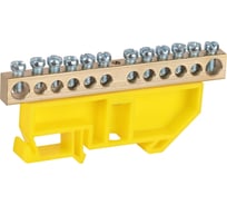 Шина ЭРА NO22496 PE земля на DINизоляторе ШНИ8x1212Д желтый Б0062839