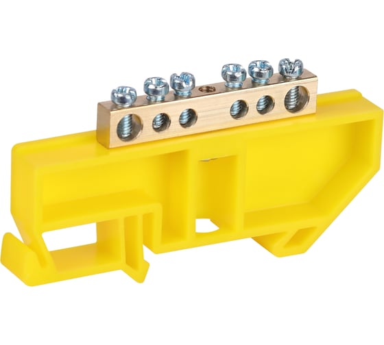 Шина ЭРА NO-224-88 PE земля на DIN-изоляторе ШНИ-6x9-6-Д-желтый Б0062859