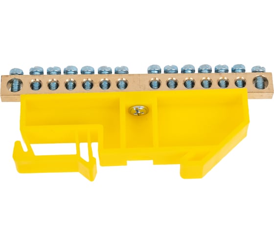 Шина ЭРА NO-224-92 PE земля на DIN-изоляторе ШНИ-6x9-14-Д-желтый Б0062965 1