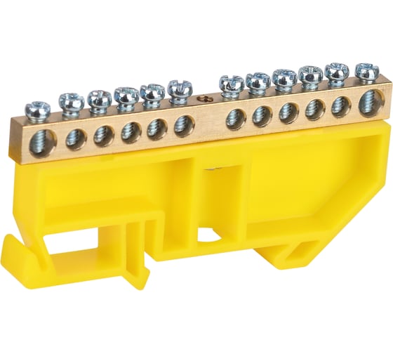 Шина ЭРА NO-224-91 PE земля на DIN-изоляторе ШНИ-6x9-12-Д-желтый Б0062837