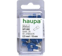 Конечная изолированная гильза HAUPA цвет синий 2,5/8 упаковка 25 шт. 270810/25