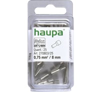Конечная изолированная гильза HAUPA цвет серый 0,75/8 упаковка 25 шт. 270803/25