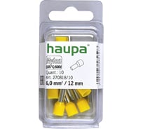 Конечная изолированная гильза HAUPA цвет жёлтый 6/12 упаковка 10 шт. 270818/10