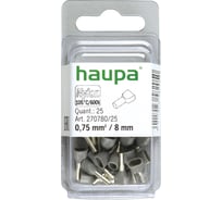 Конечная гильза HAUPA для двух проводов цвет серый 0,75/8 упаковка 25 шт. 270780/25