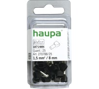 Конечная гильза HAUPA для двух проводов цвет чёрный 1,5/8 упаковка 25 шт. 270788/25