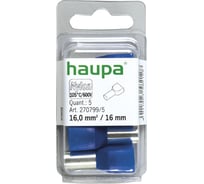 Конечная гильза HAUPA для двух проводов цвет синий 16/16 упаковка 5 шт 270799/5