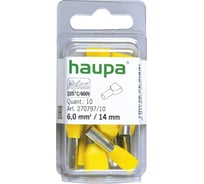 Конечная гильза HAUPA для двух проводов цвет жёлтый 6/14 упаковка 10 шт. 270797/10
