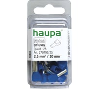 Конечная гильза HAUPA для двух проводов цвет синий 2,5/10 упаковка 25 шт. 270792/25
