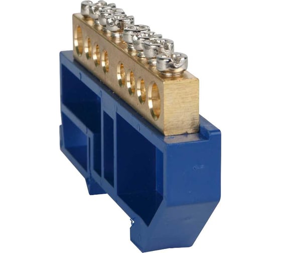 Шина нулевая КЭАЗ с изолятором OptiKit BB-D-N-DIN-12-6х9-синий 277840 1