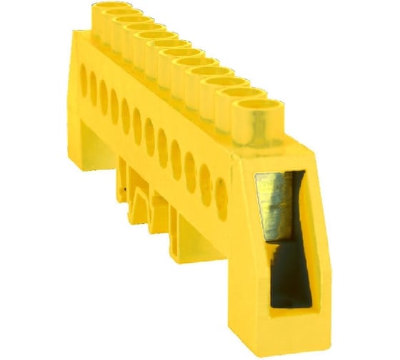 Шина нулевая в комбинированной изоляции КЭАЗ OptiKit BB-F-PE-DIN-12-8х12-желтый 277964 1