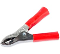 Клемма-зажим ARNEZI крокодил 75мм красная изолированная ручка A0101002