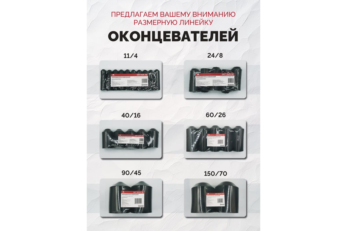 Оконцеватель кабельный термоусаживаемый Мемотерм-ММ ОКТ 24/8-50 ...