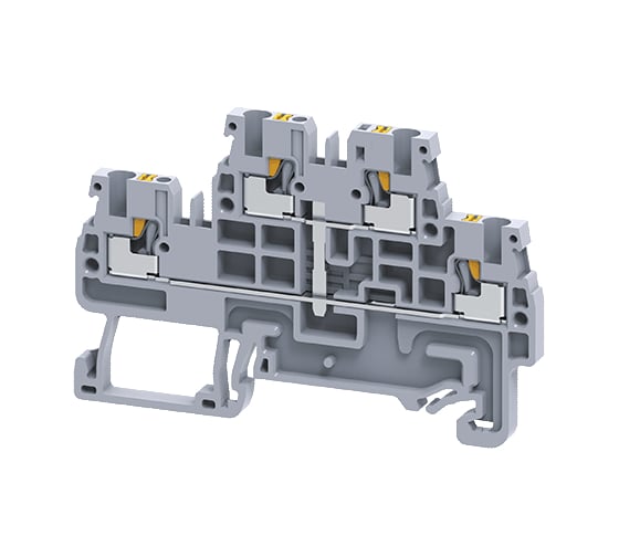 Клемма КЭАЗ 2х-ярусная push-in КЭАЗ OptiClip CPDL-2,5-2L-I-S-серый 50 шт 331864