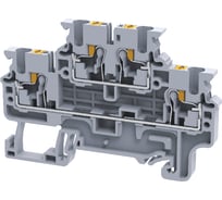 Клемма КЭАЗ 2х-ярусная push-in КЭАЗ OptiClip CPDL-2,5-2L-I-серый 50 шт 331862