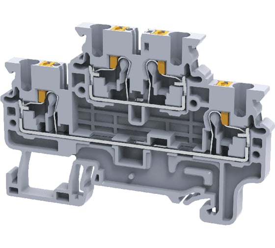 Клемма КЭАЗ 2х-ярусная push-in КЭАЗ OptiClip CPDL-2,5-2L-I-серый 50 шт 331862