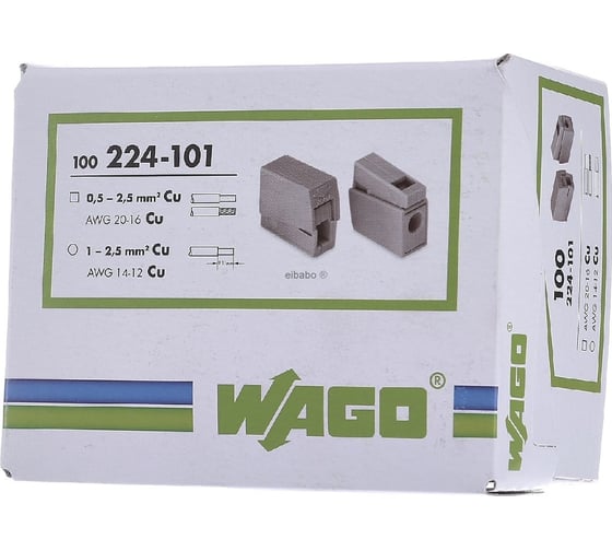 Клемма WAGO 224-101, 1x2,5 упаковка 100шт