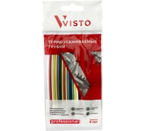 Термоусаживаемая трубка VISTO ТУТ 2/1, 21шт., 100мм, 7 цветов, термоусадка 21211004210