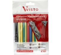 Термоусаживаемая трубка VISTO ТУТ 6/3, 21шт., 100мм, 7 цветов, термоусадка 21631004210