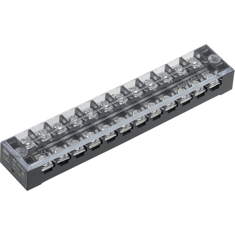 Наборный блок зажимов IEK БЗН ТВ-2512 2,5мм2 25A 12 пар YZN41-12-002 ...