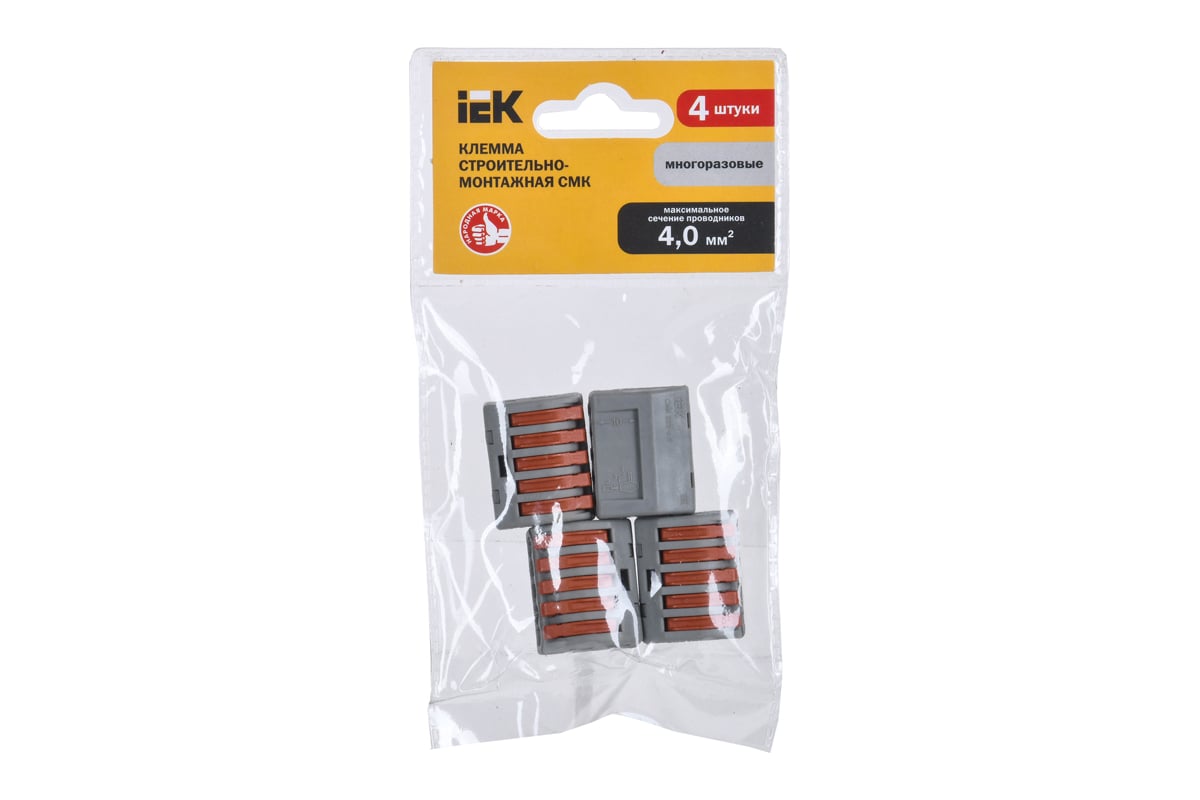 Строительно-монтажная клемма IEK СМК 222-415 4 шт UKZ-004-415 ...