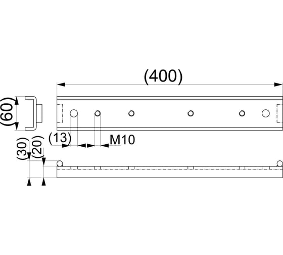 Рейка монтажная для рубильника ЭНЕРВИК /ENSTO PEK49 SZ (1 шт.) PEK49-1