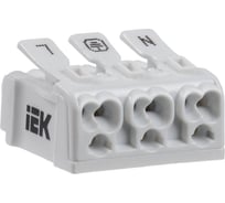 Пружинная клемма IEK соединительная КСП3-L+N+PE UKZ-B06-3P-F0-E0-10