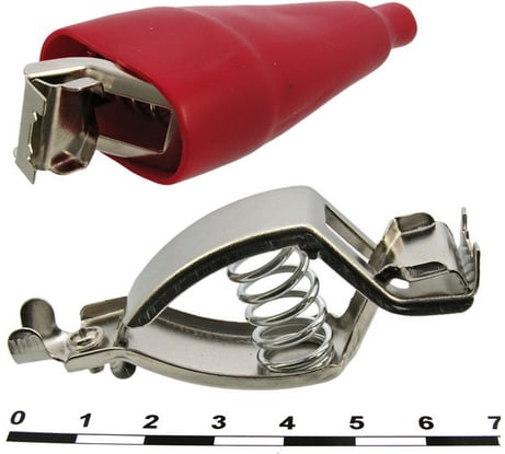 Зажим-крокодил Pro Legend 72,2 мм, 30 А, под винт, красный PL2859