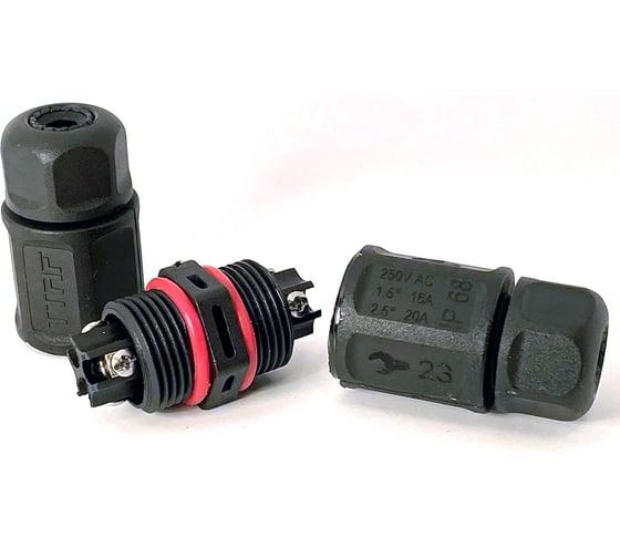 Водостойкий 3-полюсный разъем TTAF Elektronik, 250V 20A IP68 WPI-0302M20