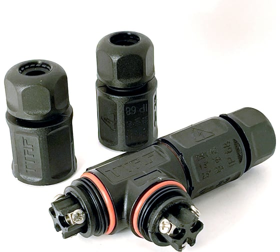 Водостойкий 3-полюсный разъем TTAF Elektronik, 250V 20A IP68 WPT-0303M20