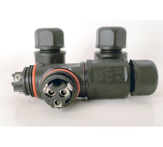 Водостойкий 3-полюсный разъем TTAF Elektronik, 250V 20A IP68 WPT-0303M20