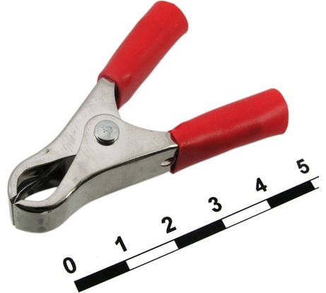 Зажим-крокодил Pro Legend под пайку/обжим, 20 мм, 15 А, красный PL2849