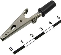 Зажим-крокодил Pro Legend под винт/гнездо 4 мм, 11 мм, 5 А, черный PL2846