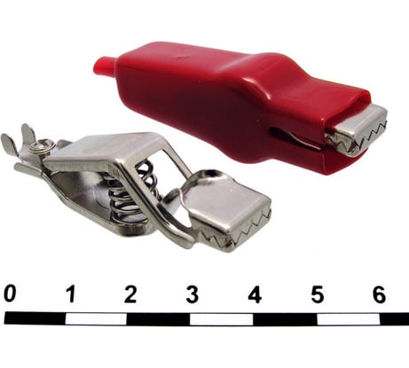 Зажим-крокодил Pro Legend пружинный торцевой под винт, 13 мм, 20 А, красный PL2994