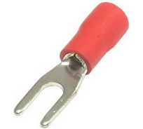 Наконечник кабельный вилочный изолированный Pro Legend 1.25-3.2, 19 А, 22-18 AWG, красный, латунь луженая PL2929